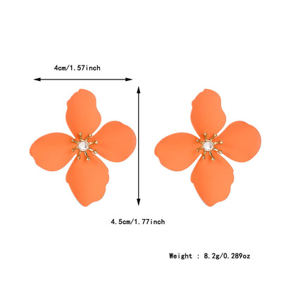 Colorful Flower Stud Earrings – Cute Summer Alloy Jewelry for Women