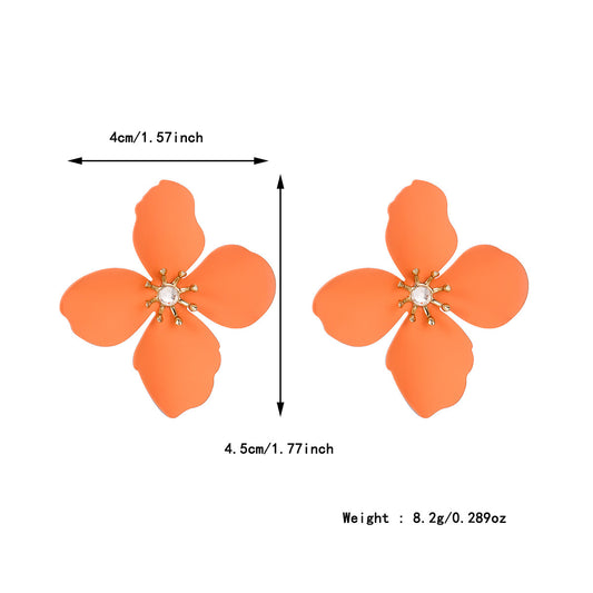Colorful Flower Stud Earrings – Cute Summer Alloy Jewelry for Women