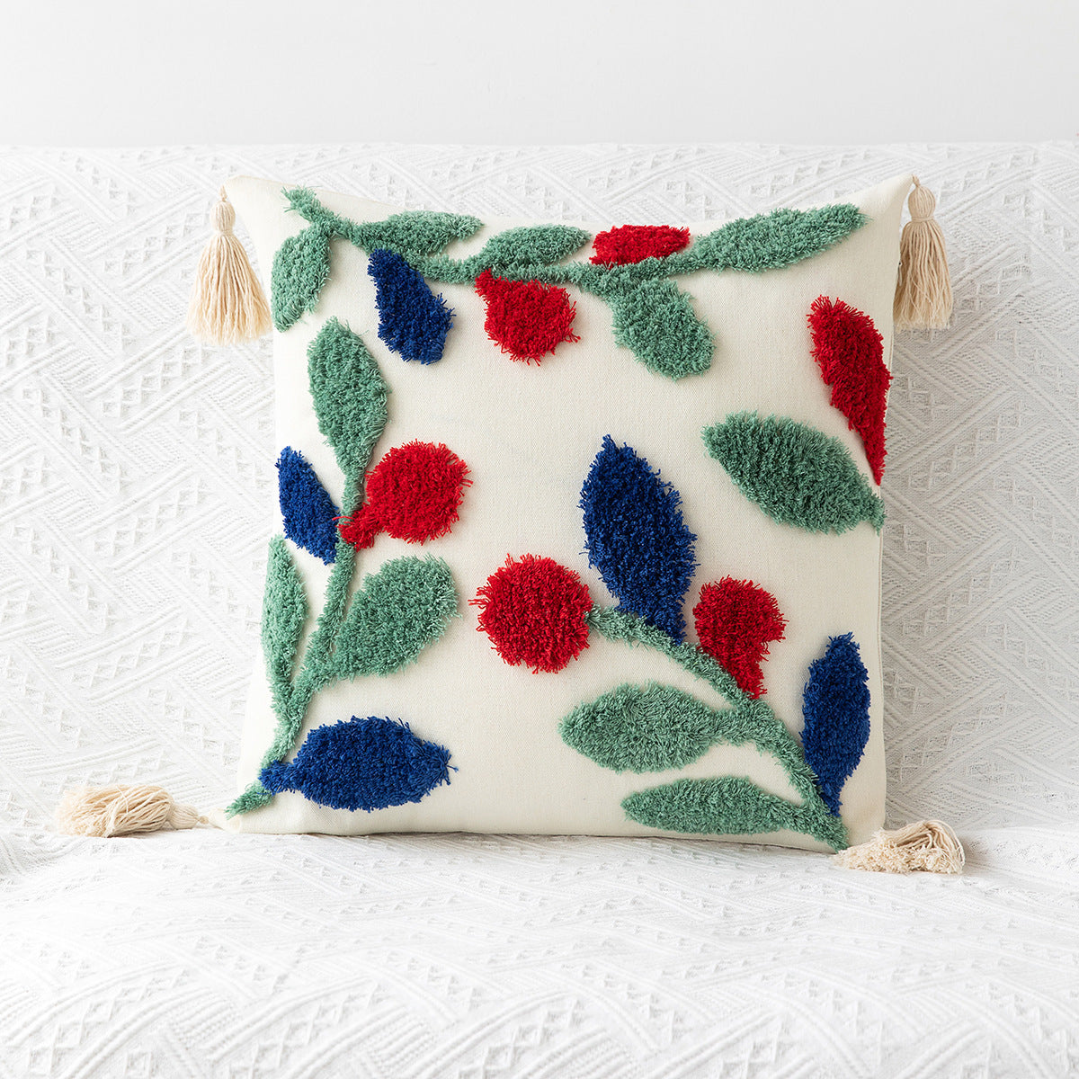 Bohemian Geometric Tufted Pillowcase – Decorative Cushion Cover for Sofa & Home Decor