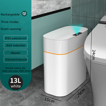 Smart Sensor Trash Can with Lid – Auto Open, UV Sterilization & Odor Control
