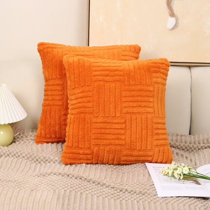 Woven Plush Pillowcase – Soft Textured Cushion Cover for Sofa & Bedroom Decor