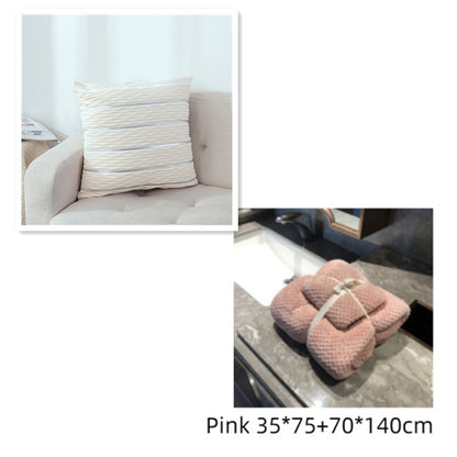Luxury Striped Velvet Pillow Cover – Simple Flannel Velvet Sofa Cushion Cover & Pillow Case