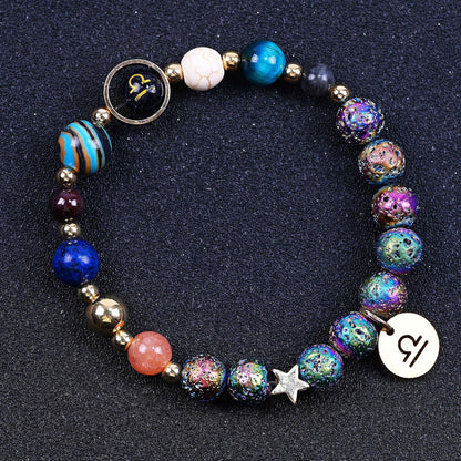 Zodiac Constellation Volcanic Rock Bracelet – Natural Stone Beads for All 12 Signs