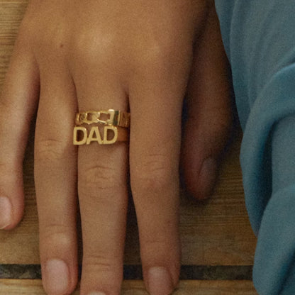 18K Gold Plated Letter Seal Titanium Steel Ring – Fashion Jewelry