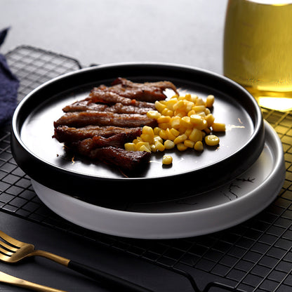 Nordic Style Marble Ceramic Plate – Household Elegant Dining Dish