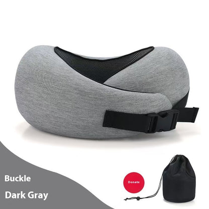 U-Shape Memory Foam Travel Neck Pillow – Adjustable Support for Airplane, Car & Office