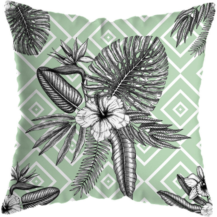 Tropical Plant Cushion Cover – Botanical Print Throw Pillow Case for Living Room Sofa
