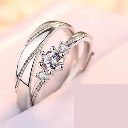 925 Sterling Silver Couple Wedding Ring – Pair Ring for Women