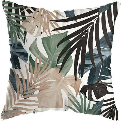 Tropical Plant Cushion Cover – Botanical Print Throw Pillow Case for Living Room Sofa