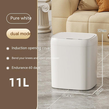 Smart Sensor Trash Can with Lid – Auto Open, UV Sterilization & Odor Control