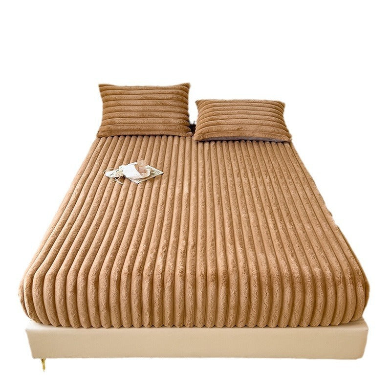 Autumn & Winter Imitation Angora Thickened Fitted Sheet – Soft Student Dormitory Bed Sheet