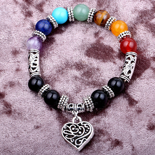 Seven Chakra Yoga Energy Bracelet – Healing Crystal Stones for Balance & Wellness