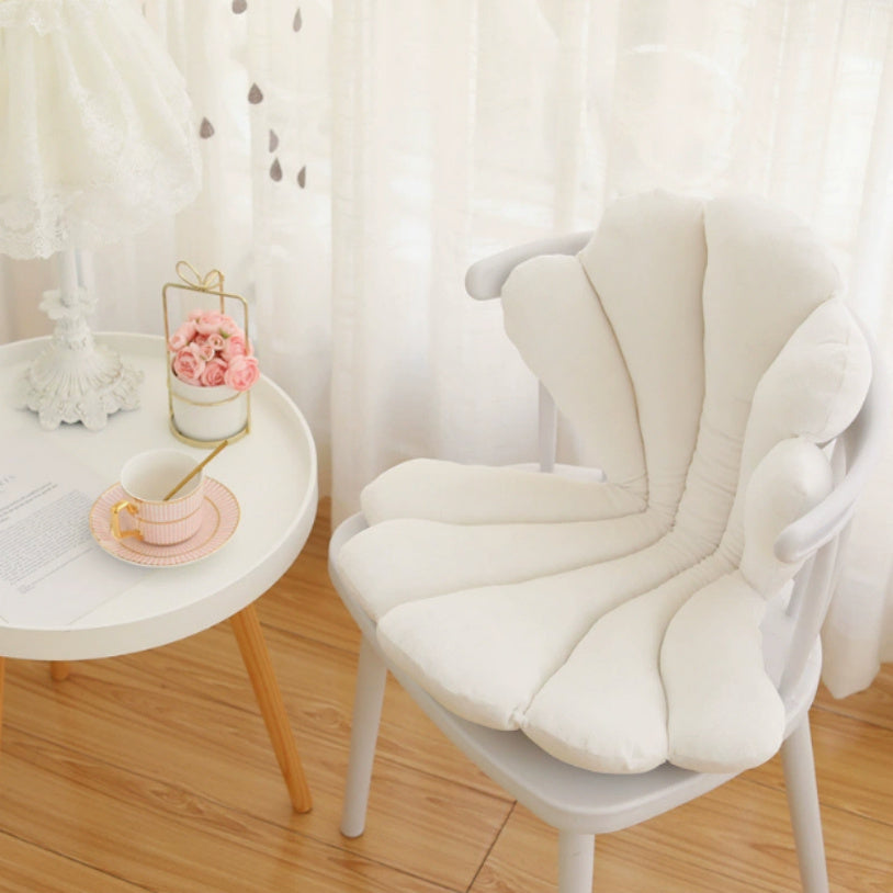 Luxurious Velvet Shell Chair Cushion 75x50cm – Unique Rose Seat Pillow for Restaurant, Girly Room & Home Decor