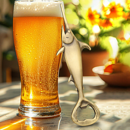 Swordfish Handle Metal Beer Bottle Opener – Creative Bar Kitchen Gadget & Gift