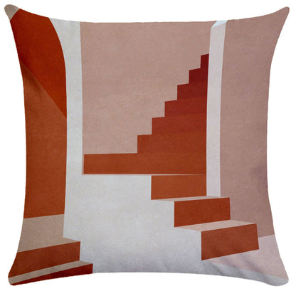 Geometric Building Print Pillowcase – Architectural Decorative Cushion Cover for Sofa & Home