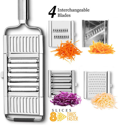 Stainless Steel Grater, Vegetable Slicer & Fruit Peeler – Multi-Function Kitchen Tool