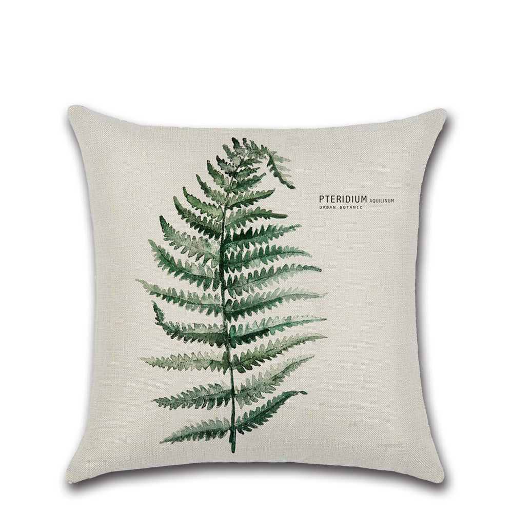 Plain Elegant Flax Leaf Cushion Cover – Natural Linen Pillow Case for Sofa & Home Decor