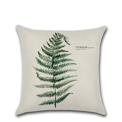 Plain Elegant Flax Leaf Cushion Cover – Natural Linen Pillow Case for Sofa & Home Decor