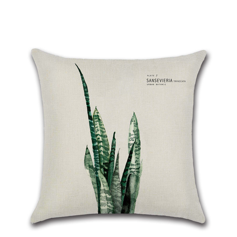 Plain Elegant Flax Leaf Cushion Cover – Natural Linen Pillow Case for Sofa & Home Decor