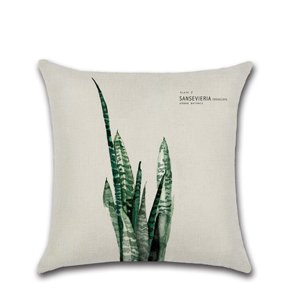 Plain Elegant Flax Leaf Cushion Cover – Natural Linen Pillow Case for Sofa & Home Decor
