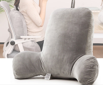 PP Cotton Plush Back Pillow with Armrests 55x35x20cm – Lumbar Support Cushion for Bed, Sofa, Car & Office