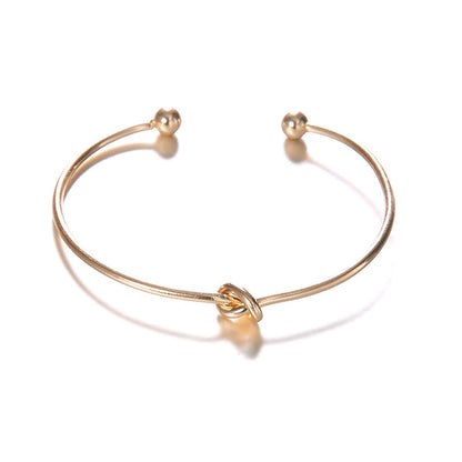 Vintage Arrow Knotted Cuff Bracelet – Gold Alloy Jewelry for Women