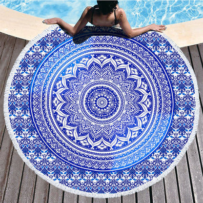 Printed Round Beach Towel – Large Microfiber Towel 150cm