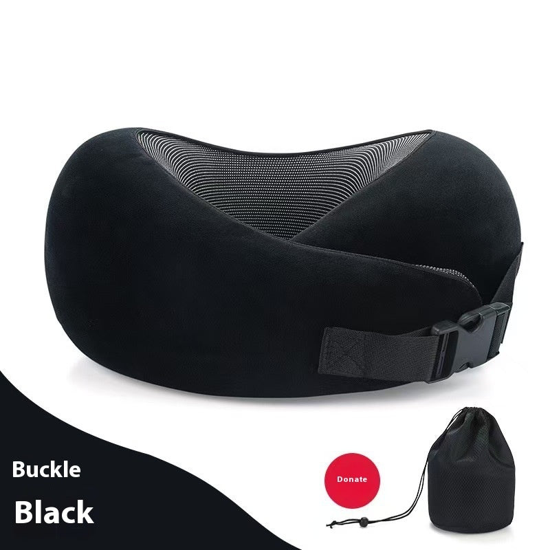 U-Shape Memory Foam Travel Neck Pillow – Adjustable Support for Airplane, Car & Office