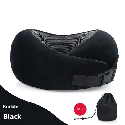 U-Shape Memory Foam Travel Neck Pillow – Adjustable Support for Airplane, Car & Office