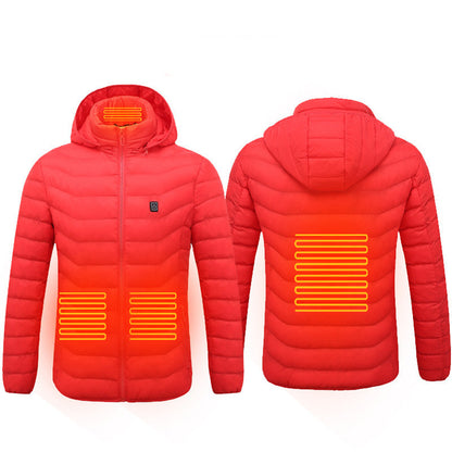 USB Electric Heated Jacket – Thermal Winter Coat with Removable Hood