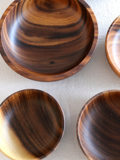 Natural Wooden Fruit & Salad Bowl – Household Food Container for Home & Restaurant