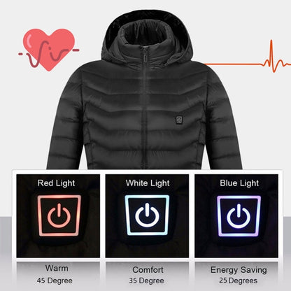 USB Electric Heated Jacket – Thermal Winter Coat with Removable Hood