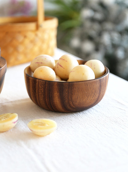 Natural Wooden Fruit & Salad Bowl – Household Food Container for Home & Restaurant