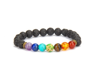 Chakra Energy Yoga Bracelet – Colorful Natural Stone Beads 8mm