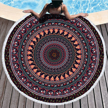 Printed Round Beach Towel – Large Microfiber Towel 150cm
