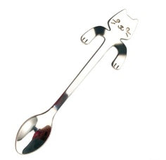 304 Stainless Steel Cartoon Cat Handle Coffee Spoon – Cute Hanging Teaspoon