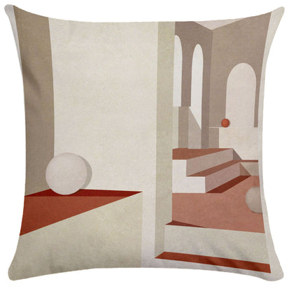 Geometric Building Print Pillowcase – Architectural Decorative Cushion Cover for Sofa & Home