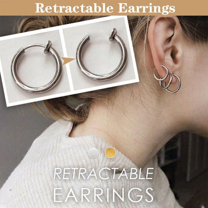 Titanium Steel No-Piercing Ear Clip – Gold & Silver Hoop Earrings for Women
