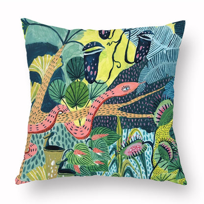 Green Peach Skin Cartoon Whale Cushion Cover – Cute Animal Print Pillow Case for Kids & Home