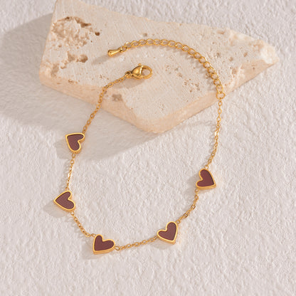 Stainless Steel Dripping Heart Bracelet – Valentine's Day Jewelry Gift