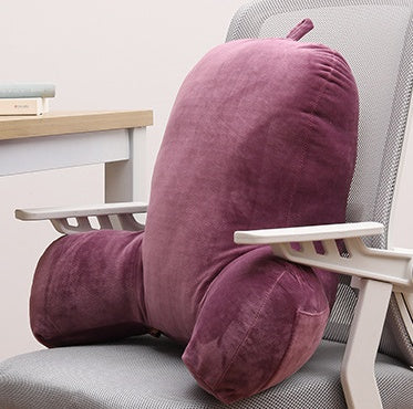 PP Cotton Plush Back Pillow with Armrests 55x35x20cm – Lumbar Support Cushion for Bed, Sofa, Car & Office