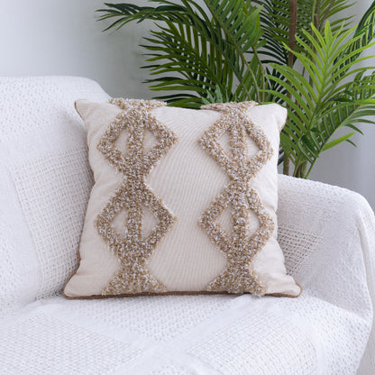 Moroccan Tufted Fringed Throw Pillow Case – Cotton Boho Cushion Cover 45x45 & 30x50cm | 5 Styles