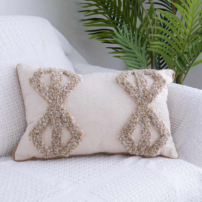Moroccan Tufted Fringed Throw Pillow Case – Cotton Boho Cushion Cover 45x45 & 30x50cm | 5 Styles