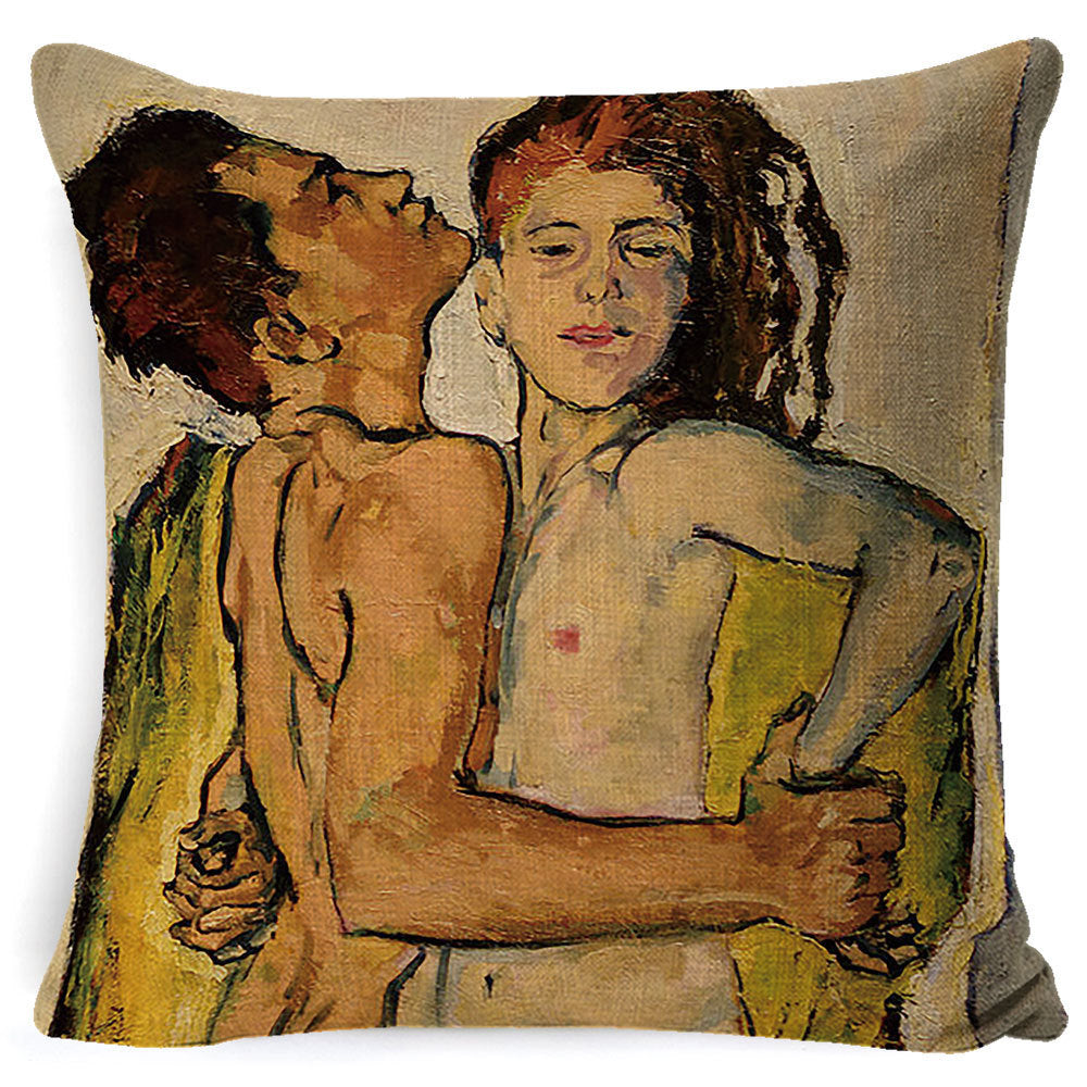 Cartoon Couple Anime Pillowcase 45x45cm – Spandex Cushion Cover with Invisible Zipper | 9 Designs