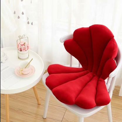 Luxurious Velvet Shell Chair Cushion 75x50cm – Unique Rose Seat Pillow for Restaurant, Girly Room & Home Decor