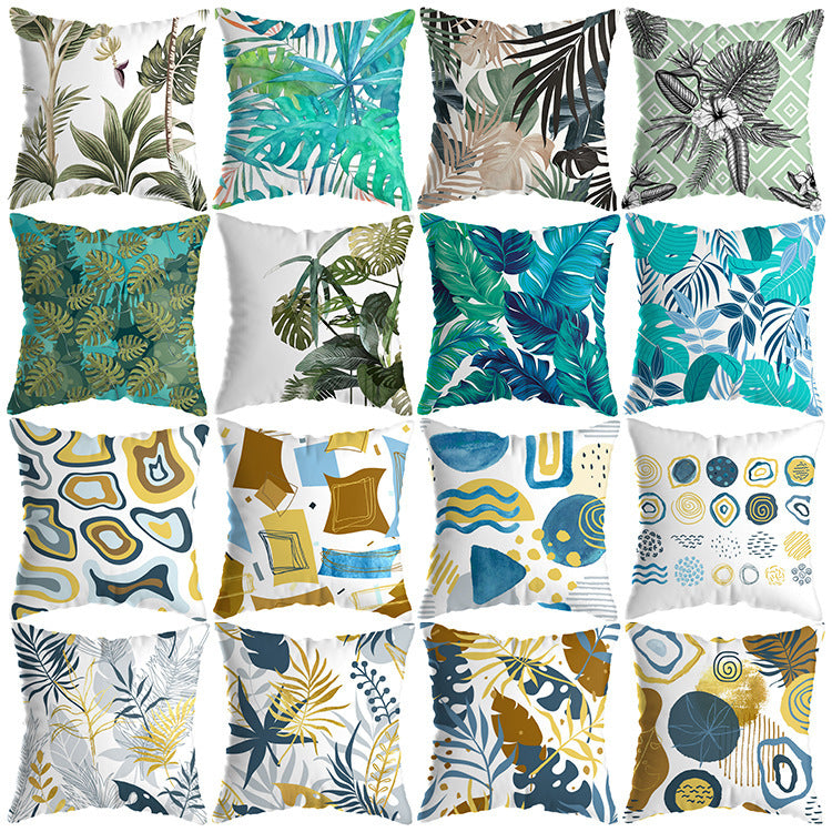 Tropical Plant Cushion Cover – Botanical Print Throw Pillow Case for Living Room Sofa