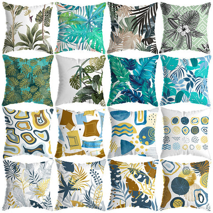 Tropical Plant Cushion Cover – Botanical Print Throw Pillow Case for Living Room Sofa