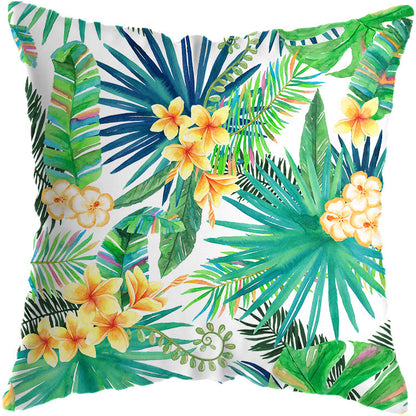 Tropical Plant Cushion Cover – Botanical Print Throw Pillow Case for Living Room Sofa
