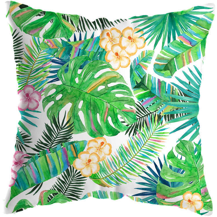 Tropical Plant Cushion Cover – Botanical Print Throw Pillow Case for Living Room Sofa