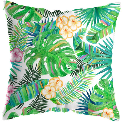 Tropical Plant Cushion Cover – Botanical Print Throw Pillow Case for Living Room Sofa